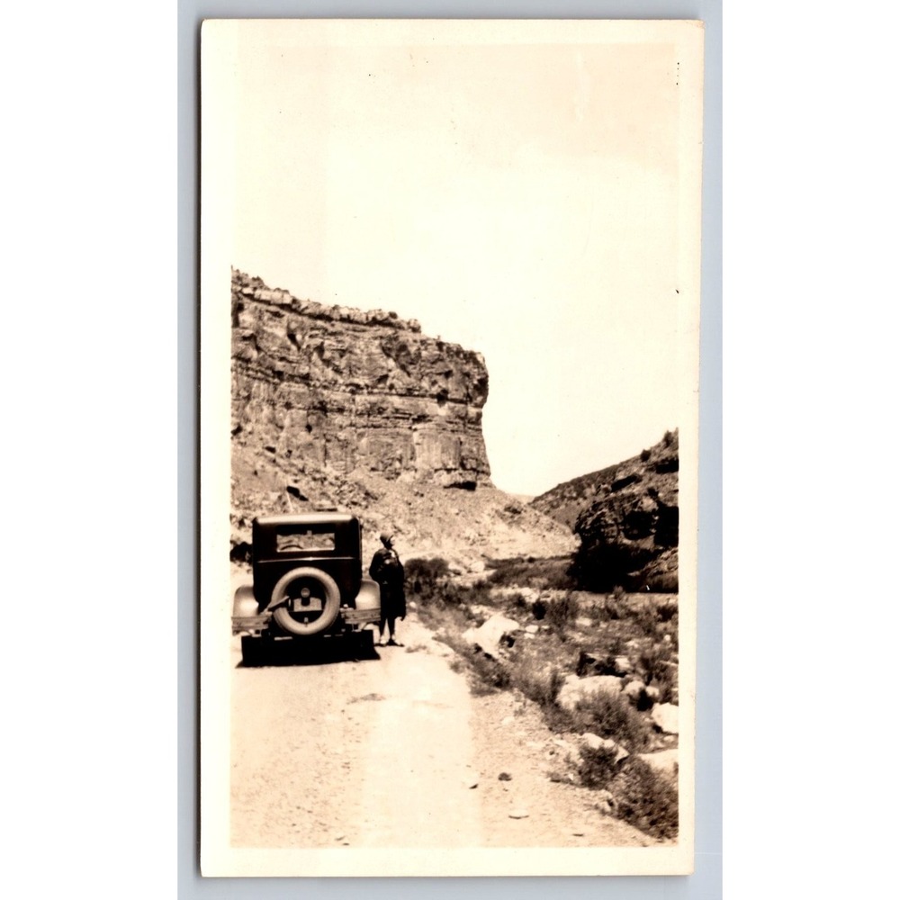 Classic Car 1920s Snapshot Photograph Poncha Pass Colorado Mountains Americana